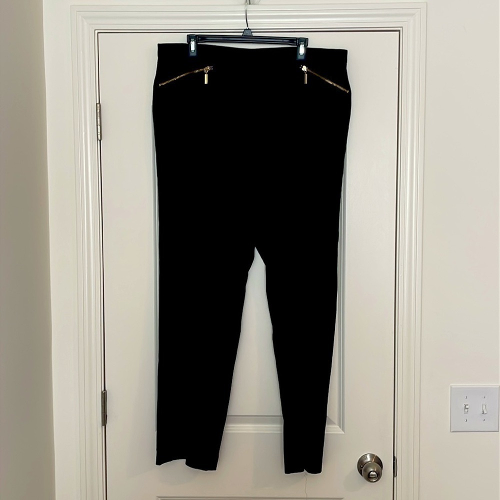Ruby Rd. Black Dress Pants w/Gold Zippers Size 16